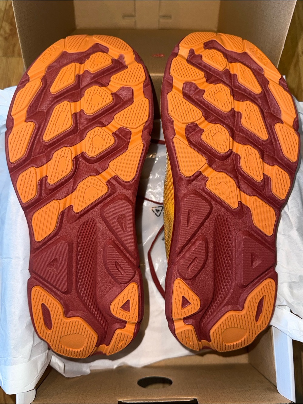 Hoka Orange Maroon Running Shoes - Picture 9 of 15
